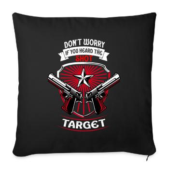 Entendu le coup de feu Jamais la cible Sniper - Housse de coussin décorative 45 x 45 cm - noir - Devant