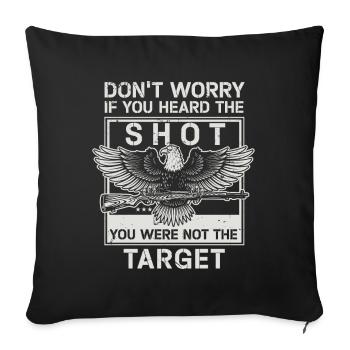 Entendu le coup de feu Jamais la cible Sniper - Housse de coussin décorative 45 x 45 cm - noir - Devant