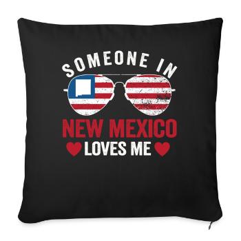 Quelqu’un au Nouveau-Mexique m’aime - Housse de coussin décorative 45 x 45 cm - noir - Devant