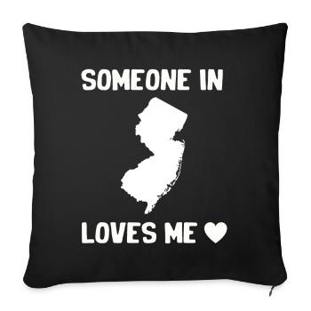 Someone In New Jersey Loves Me - Sofa pillowcase 17,3'' x 17,3'' (45 x 45 cm) - black - Front