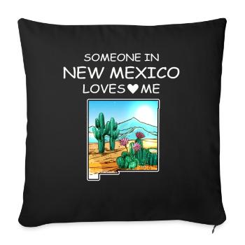 Quelqu’un au Nouveau-Mexique m’aime - Housse de coussin décorative 45 x 45 cm - noir - Devant