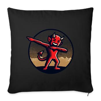 Dabbing Devil Funny Dabbing Design - Sofa pillowcase 17,3'' x 17,3'' (45 x 45 cm) - black - Front
