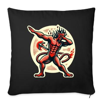 Dabbing Devil Funny Dabbing Design Costume - Sofa pillowcase 17,3'' x 17,3'' (45 x 45 cm) - black - Front