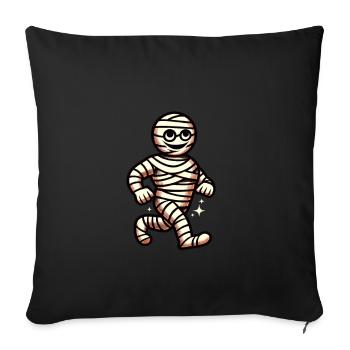 Momie Rétro Style Vintage Halloween Costume Décoration - Housse de coussin décorative 45 x 45 cm - noir - Devant