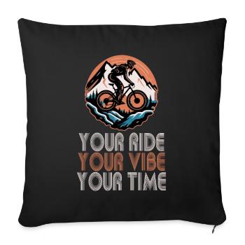 VTT Votre balade Votre ambiance Votre - Housse de coussin décorative 45 x 45 cm - noir - Devant