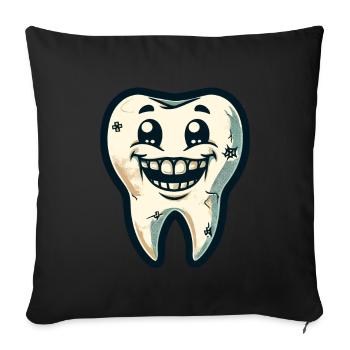 Halloween Dental Hygiene Funny Zombie Tooth - Sofa pillowcase 17,3'' x 17,3'' (45 x 45 cm) - black - Front