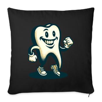 Unheimliche Verkleidung Halloween Zahn - Sofakissenbezug 45 x 45 cm - Schwarz - Vorne