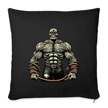 Muskulöser Bodybuilder Halloween Kostüm Deko - Sofakissenbezug 45 x 45 cm - Schwarz - Vorne