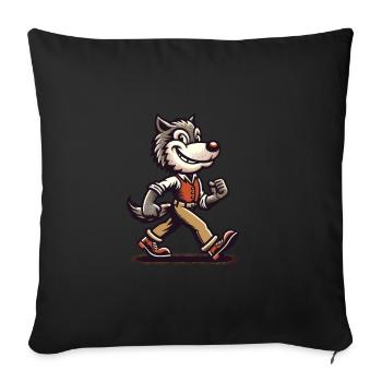 Retro Vintage Style Full Moon Werewolf Halloween - Sofa pillowcase 17,3'' x 17,3'' (45 x 45 cm) - black - Front