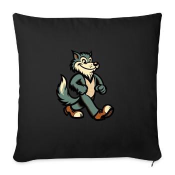 Rétro Vintage Style Halloween Loup-Garou Costume Décoration - Housse de coussin décorative 45 x 45 cm - noir - Devant
