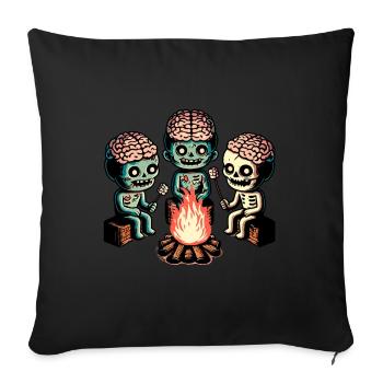 Camping au feu de camp Décoration de costume d’Halloween - Housse de coussin décorative 45 x 45 cm - noir - Devant