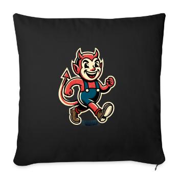 Retro Vintage Stil Halloween Karneval Teufel - Sofakissenbezug 45 x 45 cm - Schwarz - Vorne