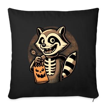 Raton laveur mort-vivant Drôle Amateur de raton laveur - Housse de coussin décorative 45 x 45 cm - noir - Devant