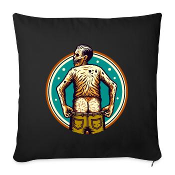 Drôle de mort-vivant cul Halloween Costume Décoration - Housse de coussin décorative 45 x 45 cm - noir - Devant