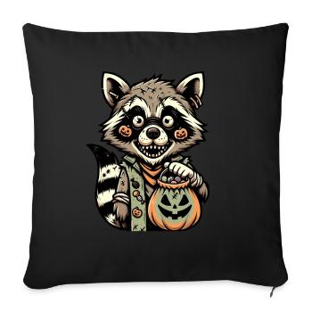 Funny Undead Raccoon Halloween Costume Decoration - Sofa pillowcase 17,3'' x 17,3'' (45 x 45 cm) - black - Front