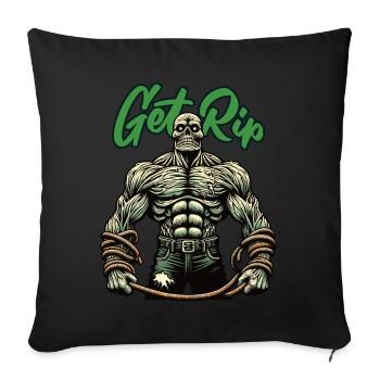 Jeu de mots drôle disant zombie musclé - Housse de coussin décorative 45 x 45 cm - noir - Devant