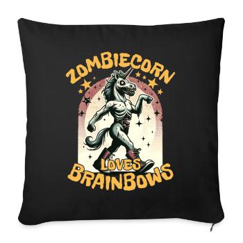 Zombie Einhorn Halloween Gruselige Einhörner - Sofakissenbezug 45 x 45 cm - Schwarz - Vorne