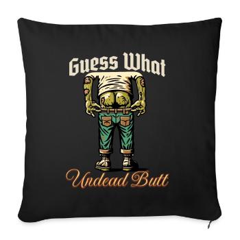 Décoration d’Halloween Mort-vivant Drôle Cul - Housse de coussin décorative 45 x 45 cm - noir - Devant