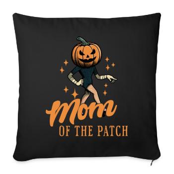 Maman du champ de citrouilles drôle disant Halloween - Housse de coussin décorative 45 x 45 cm - noir - Devant