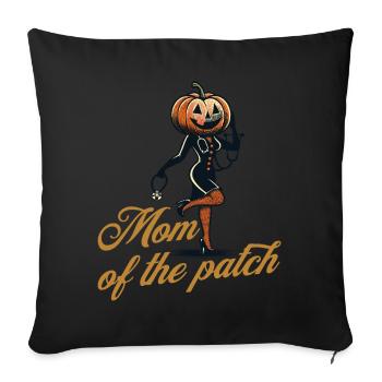 Maman du champ de citrouilles drôle disant Halloween - Housse de coussin décorative 45 x 45 cm - noir - Devant