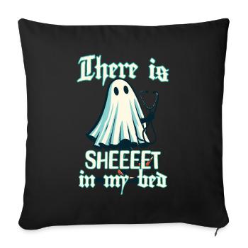 Funny Ghosts Saying In My Bed Halloween - Sofa pillowcase 17,3'' x 17,3'' (45 x 45 cm) - black - Front