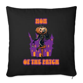 Maman du champ de citrouilles dicton amusant - Housse de coussin décorative 45 x 45 cm - noir - Devant