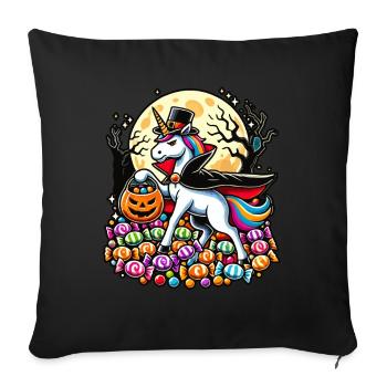 Funny Vampire Unicorn Loves Candy - Sofa pillowcase 17,3'' x 17,3'' (45 x 45 cm) - black - Front