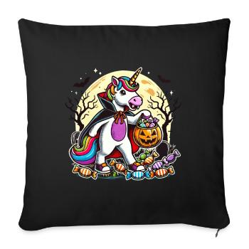 Funny Vampire Unicorn Loves Candy - Sofa pillowcase 17,3'' x 17,3'' (45 x 45 cm) - black - Front