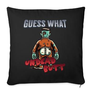 Déguisement Étrange Drôle Dire Mort-vivant - Housse de coussin décorative 45 x 45 cm - noir - Devant