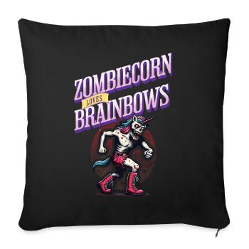 Zombie Einhorn Lustiger Halloween Spruch - Sofakissenbezug 45 x 45 cm - Schwarz - Vorne