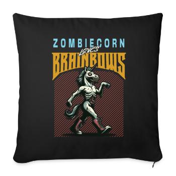 Zombie Einhorn Lustiger Halloween Spruch - Sofakissenbezug 45 x 45 cm - Schwarz - Vorne