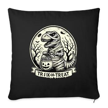 Funny T-Rex Mummy Loves Candy - Sofa pillowcase 17,3'' x 17,3'' (45 x 45 cm) - black - Front