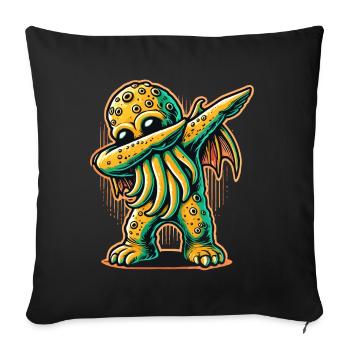Lustiger Dabbender Cthulhu Dystopischer Oktopus - Sofakissenbezug 45 x 45 cm - Schwarz - Vorne
