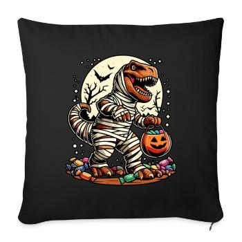 Funny T-Rex Mummy Loves Candy - Sofa pillowcase 17,3'' x 17,3'' (45 x 45 cm) - black - Front