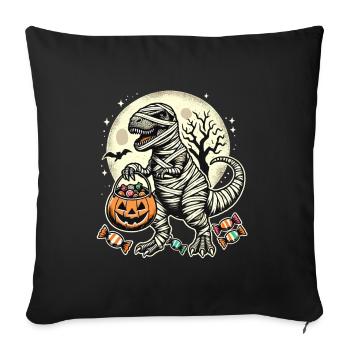 Funny T-Rex Mummy Loves Candy - Sofa pillowcase 17,3'' x 17,3'' (45 x 45 cm) - black - Front
