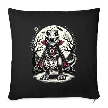 Le vampire T-Rex drôle aime les sucreries - Housse de coussin décorative 45 x 45 cm - noir - Devant