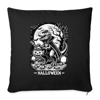 Drôle de vampire T-Rex aime les bonbons - Housse de coussin décorative 45 x 45 cm - noir - Devant