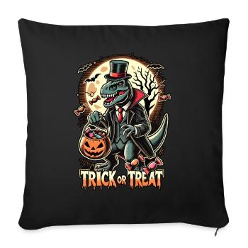 Drôle T-Rex vampire menteur bonbons - Housse de coussin décorative 45 x 45 cm - noir - Devant