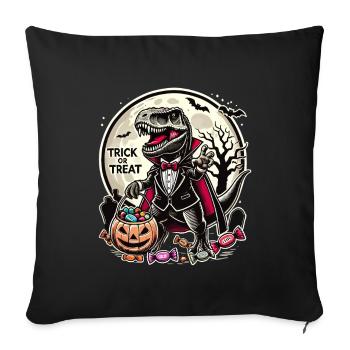 Funny T-Rex Vampire Loves Candy - Sofa pillowcase 17,3'' x 17,3'' (45 x 45 cm) - black - Front