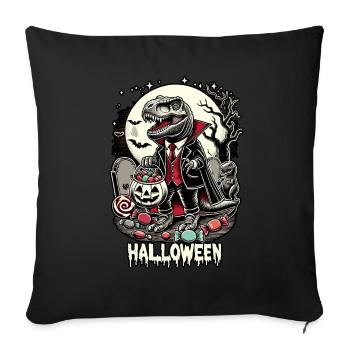 Lustiger T-Rex Vampir Liebt Suessigkeiten - Sofakissenbezug 45 x 45 cm - Schwarz - Vorne