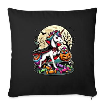 Funny Vampire Unicorn Loves Candy - Sofa pillowcase 17,3'' x 17,3'' (45 x 45 cm) - black - Front