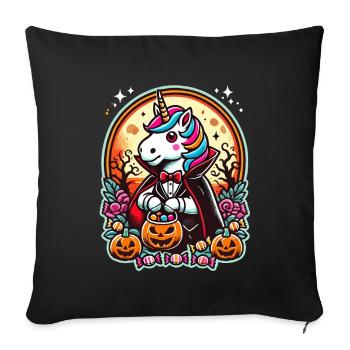 Drôle de licorne vampire aime les bonbons - Housse de coussin décorative 45 x 45 cm - noir - Devant