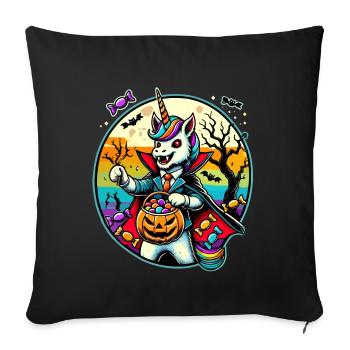 Funny Vampire Unicorn Loves Candy - Sofa pillowcase 17,3'' x 17,3'' (45 x 45 cm) - black - Front