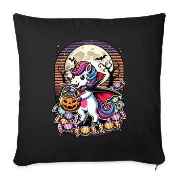 Funny Vampire Unicorn Loves Candy - Sofa pillowcase 17,3'' x 17,3'' (45 x 45 cm) - black - Front