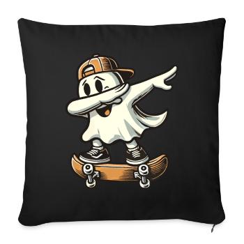 Skateboaring Dabbing Ghost Skateboard Dab - Sofa pillowcase 17,3'' x 17,3'' (45 x 45 cm) - black - Front