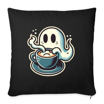 Coffee Lovers Barista Ghost Funny Coffee - Sofa pillowcase 17,3'' x 17,3'' (45 x 45 cm) - black - Front