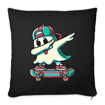 Skateboarding Dab Ghost Funny Halloween - Sofa pillowcase 17,3'' x 17,3'' (45 x 45 cm) - black - Front