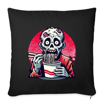 Zombie Ramen Noodles for Scary Movies Japanese - Sofa pillowcase 17,3'' x 17,3'' (45 x 45 cm) - black - Front