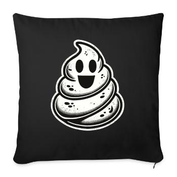 Funny poop pile feces ghost humorous - Sofa pillowcase 17,3'' x 17,3'' (45 x 45 cm) - black - Front