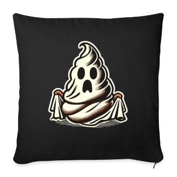 Funny poop pile feces ghost humorous - Sofa pillowcase 17,3'' x 17,3'' (45 x 45 cm) - black - Front